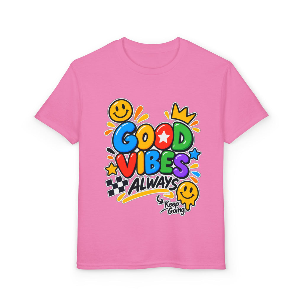 Youth T-Shirt — "Good Vibes Always" Colorful Positive Message Tee