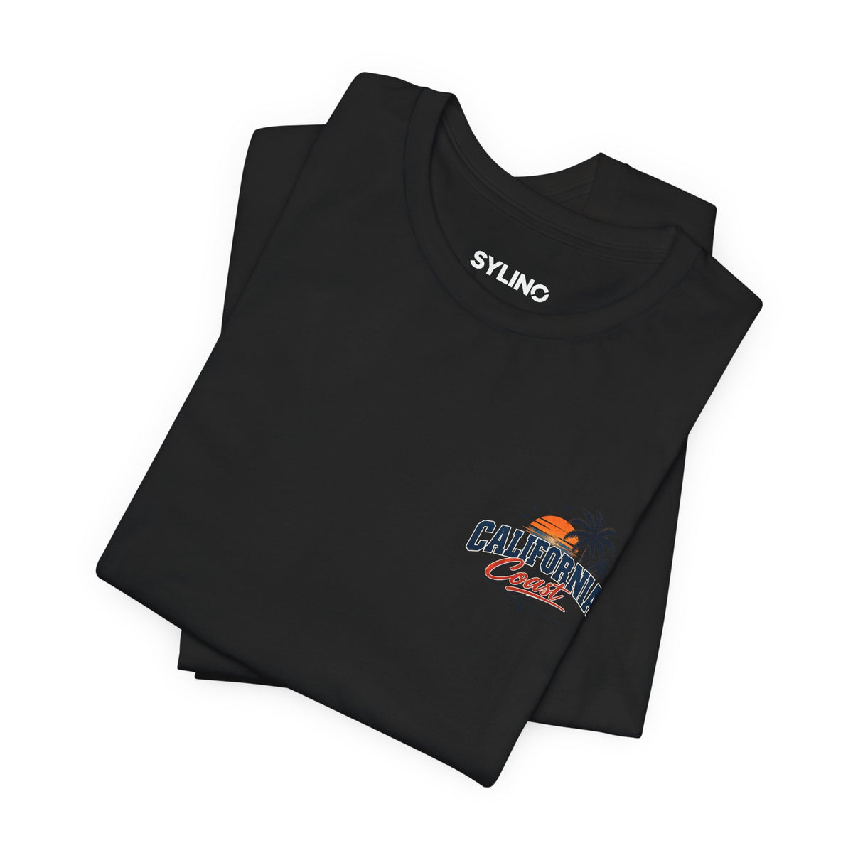 California Coast Pocket Tee — Retro Palm Surf Graphic