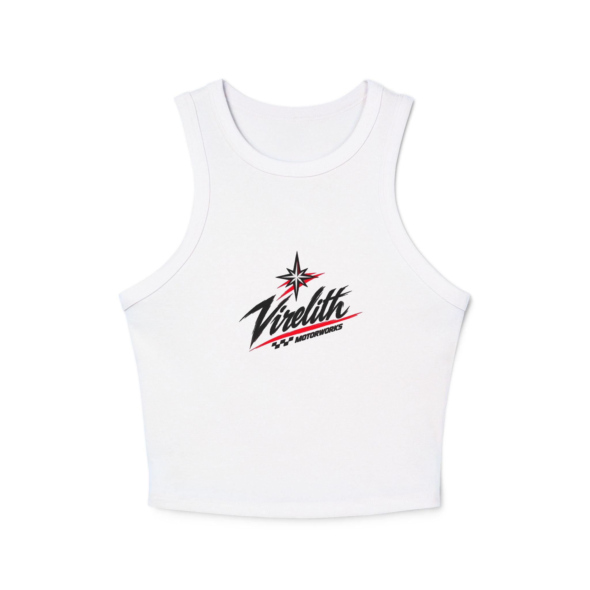 Racer Tank Top — Vintage Speed Virelith Graphic (Front Logo & Back Racing Car)