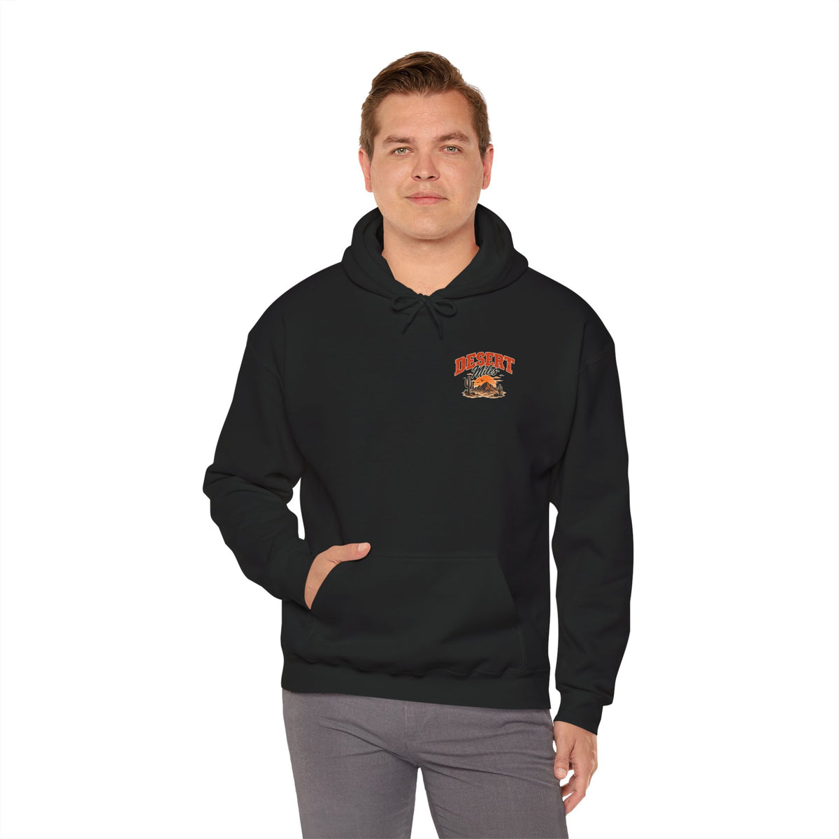 Desert Camp Graphic Hoodie – 'Desert' Sunset Cactus Pullover