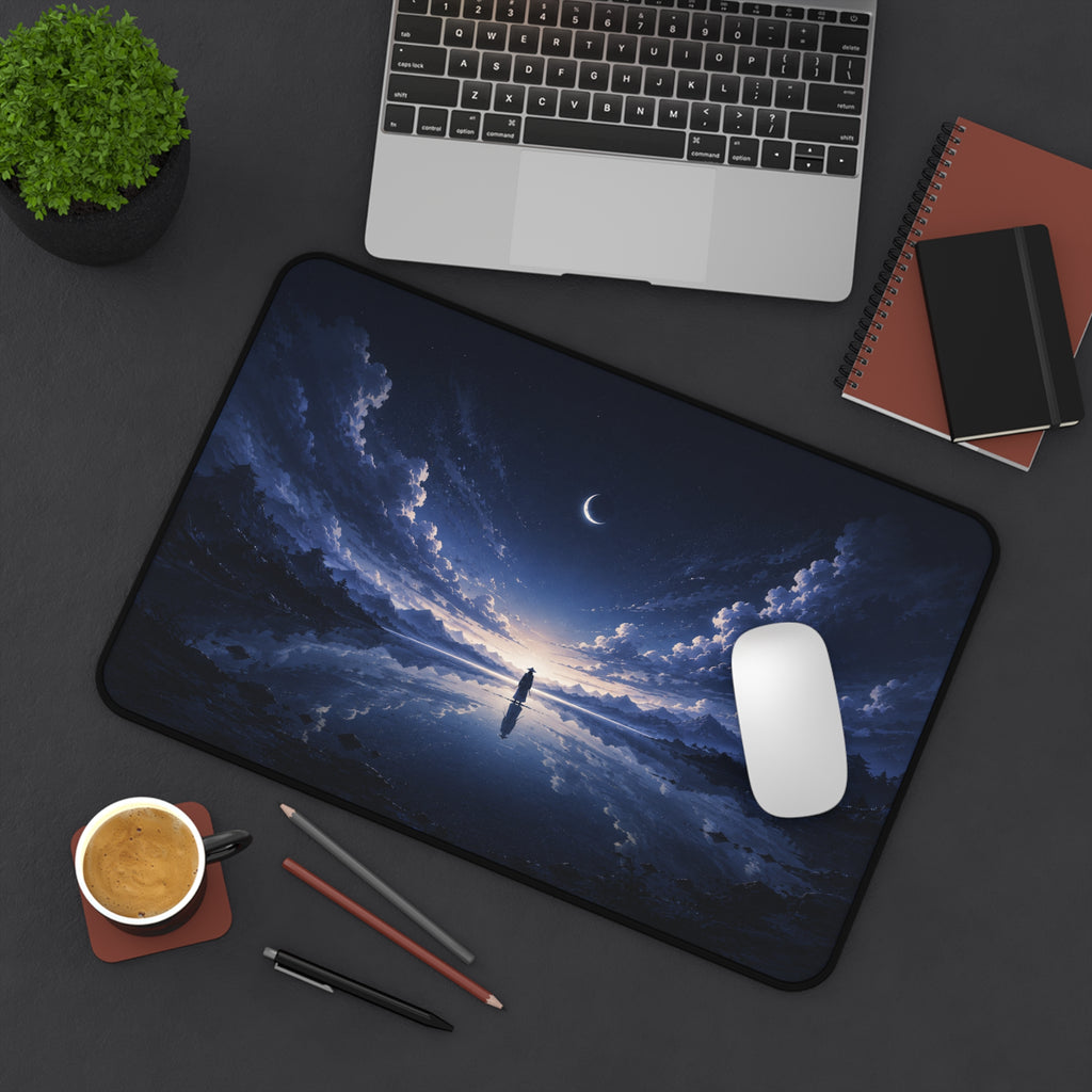 Mystic Moonlit Horizon Desk Mat — Night Sky Gaming & Office Mouse Pad