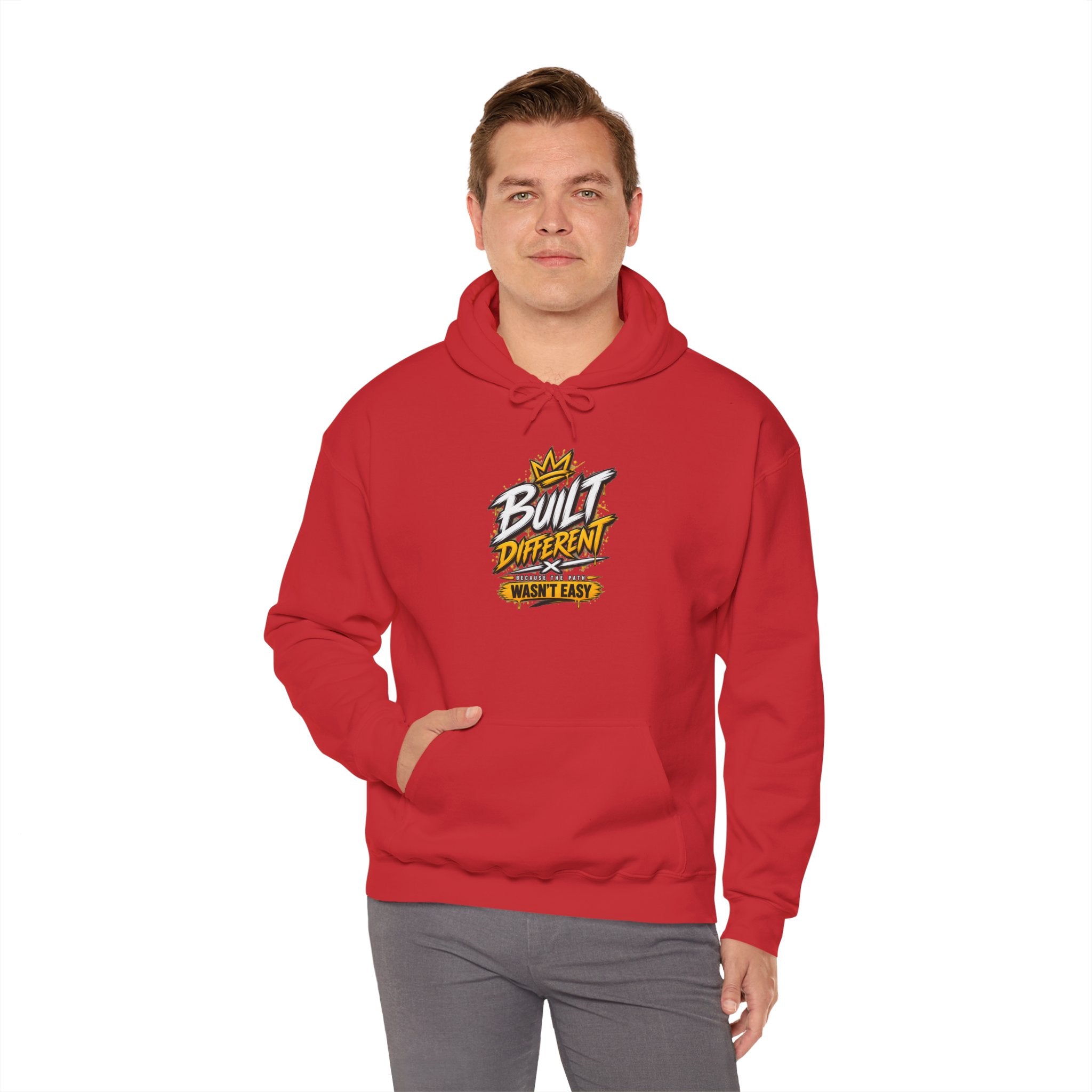 Built Different Hooded Sweatshirt — 'Built Different Wasn’t Easy' Graphic Hoodie
