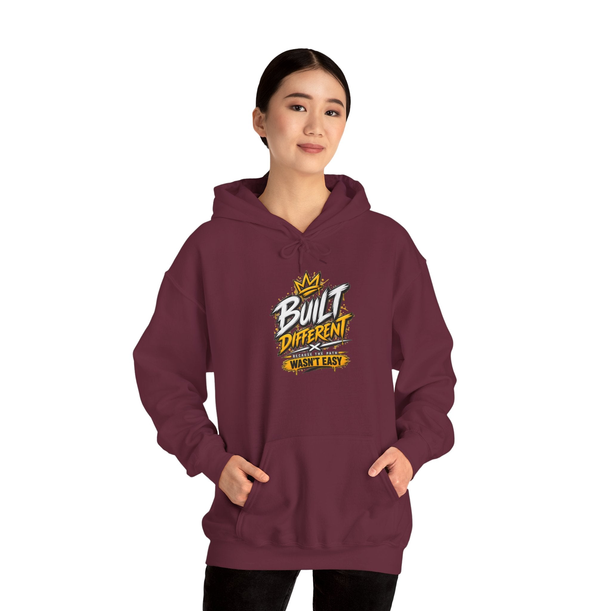 Built Different Hooded Sweatshirt — 'Built Different Wasn’t Easy' Graphic Hoodie
