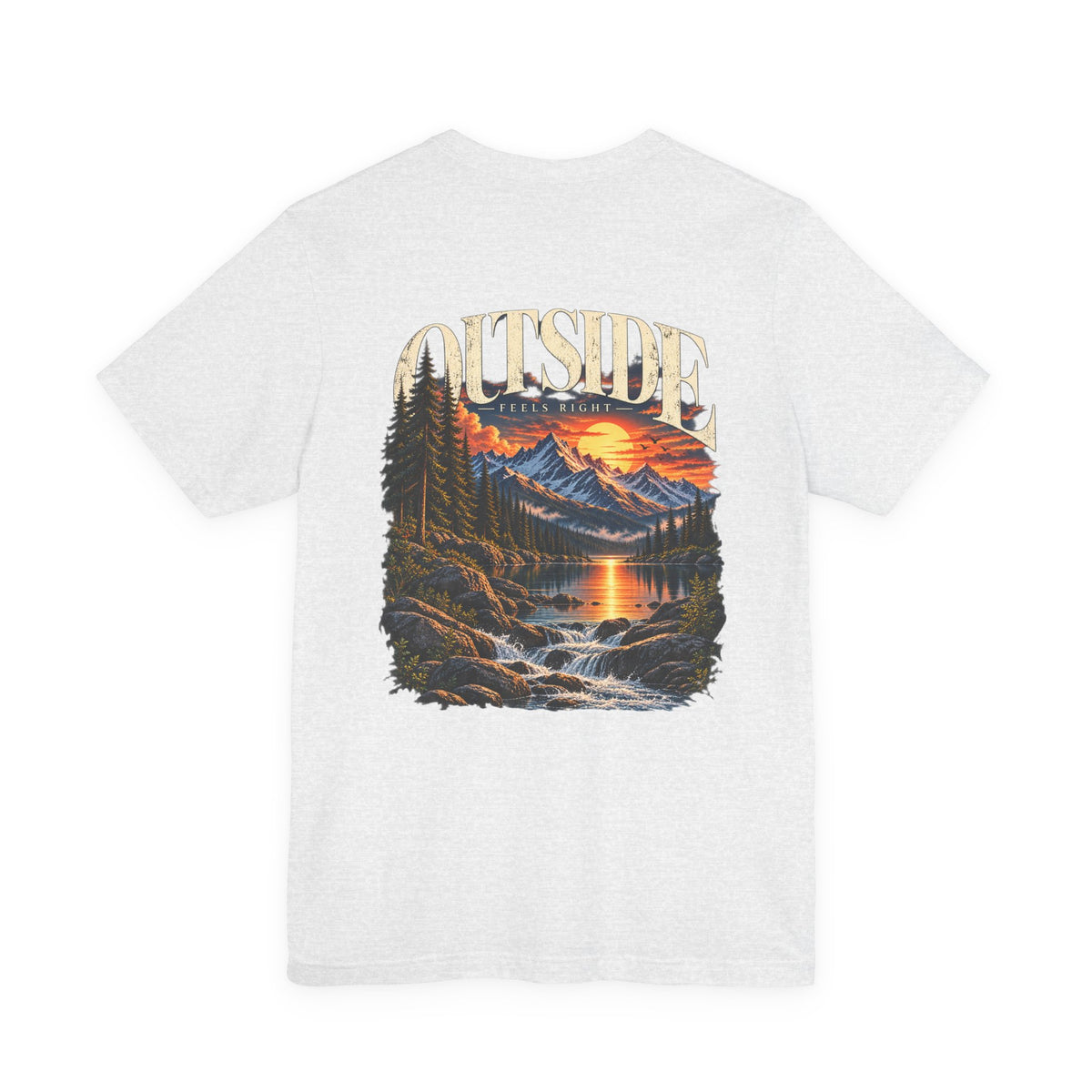 Outdoor Vibes Tee — Mountain Sunset Graphic T-Shirt