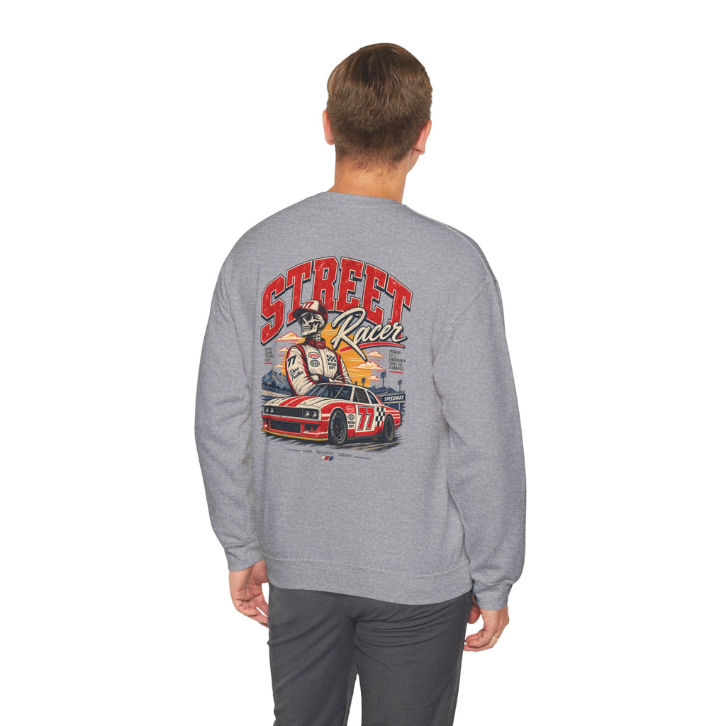 Street Racer Crewneck Sweatshirt — Vintage Car Racing Graphic