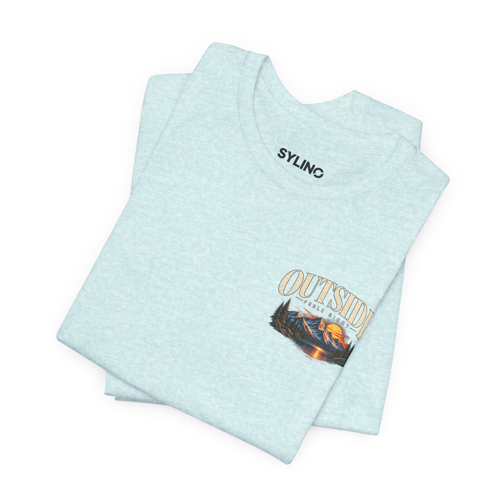 Outdoor Vibes Tee — Mountain Sunset Graphic T-Shirt