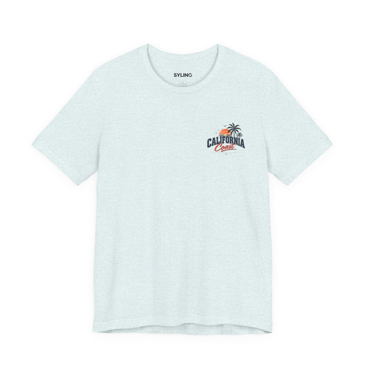 California Coast Pocket Tee — Retro Palm Surf Graphic