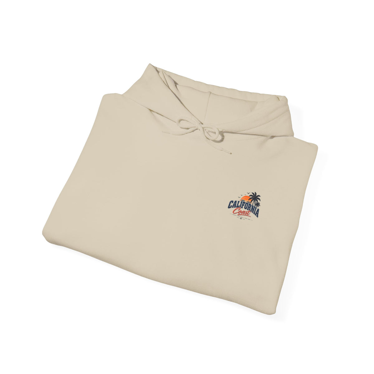 California Coast Hoodie — Vintage Car Sunset Palm Beach Graphic
