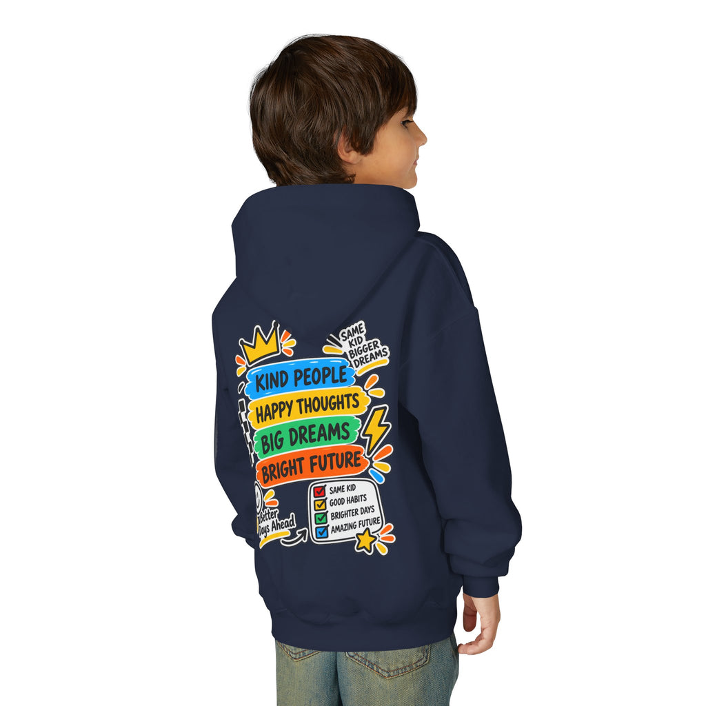 Youth Hoodie - "Good Vibes Always" Colorful Positive Graphic