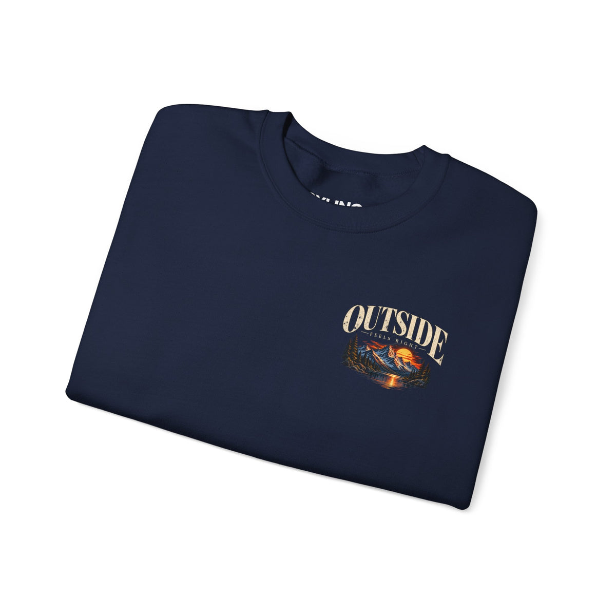 Outside Scenic Crewneck — Mountain Sunset Nature Graphic
