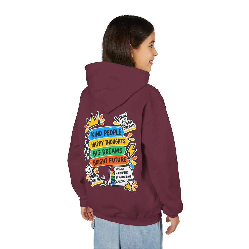 Youth Hoodie - "Good Vibes Always" Colorful Positive Graphic