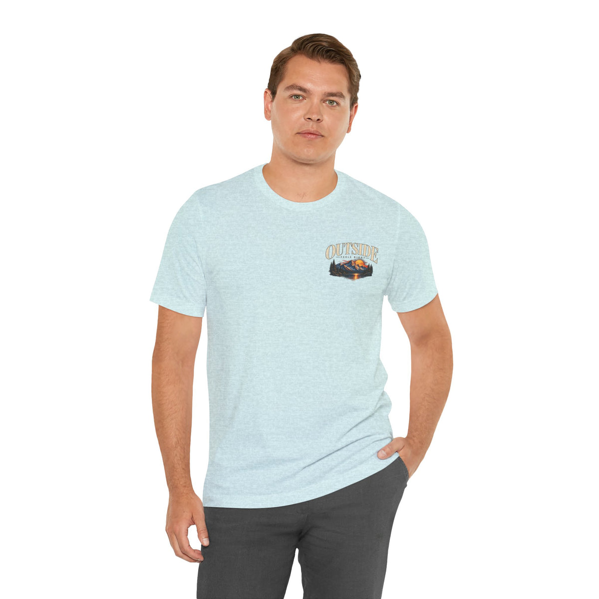 Outdoor Vibes Tee — Mountain Sunset Graphic T-Shirt
