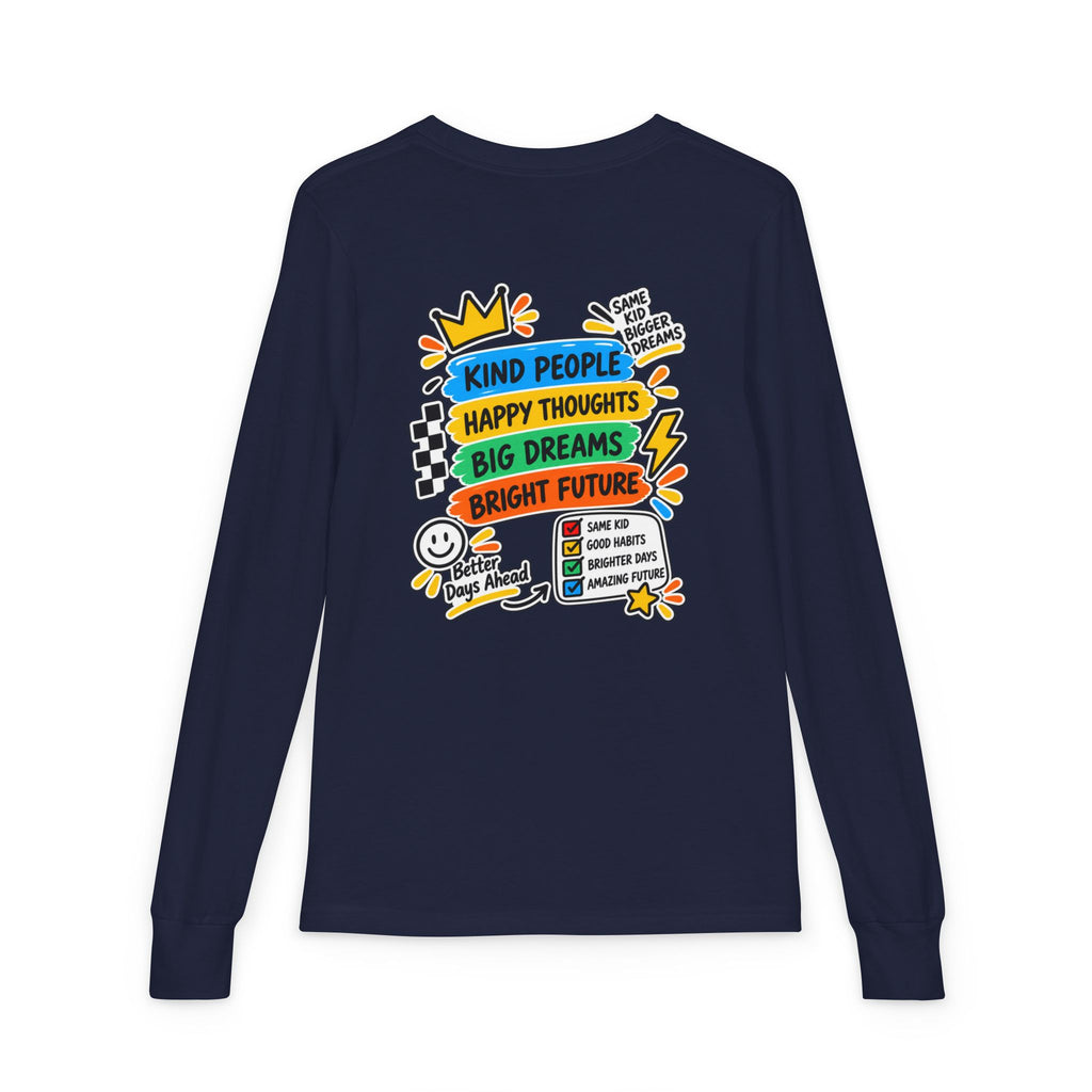 Good Vibes Always Youth Long Sleeve Tee — Positive Message Kids Shirt