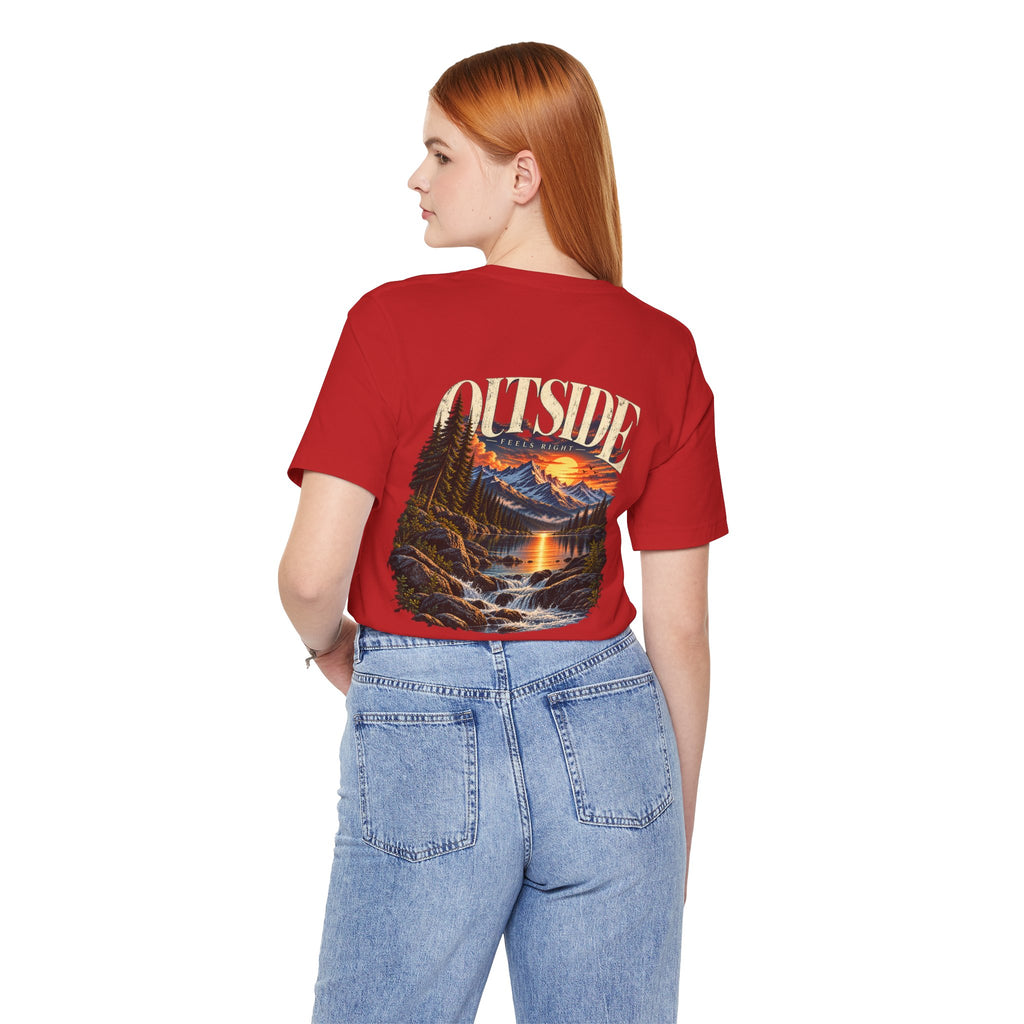 Outdoor Vibes Tee — Mountain Sunset Graphic T-Shirt
