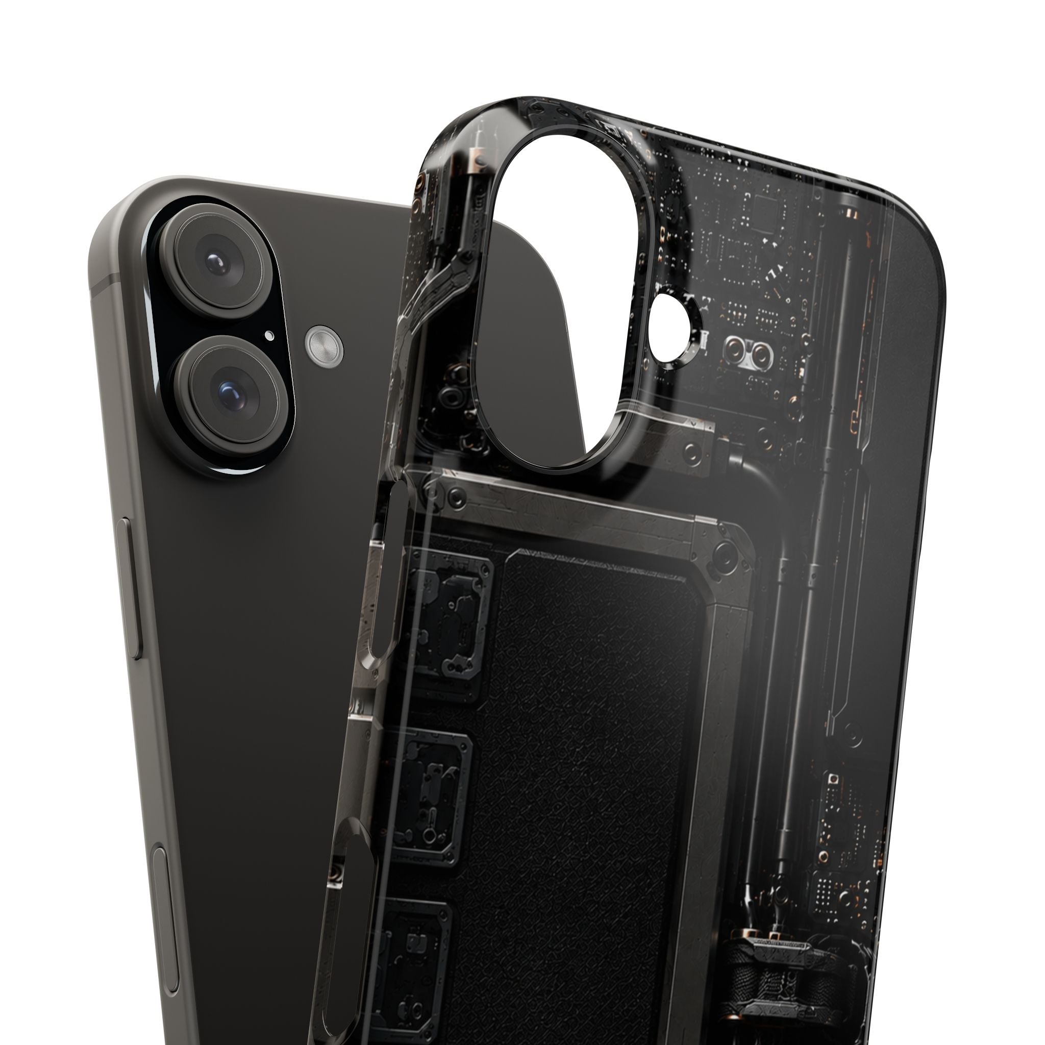 Slim Phone Case — Black Circuit Tech Design