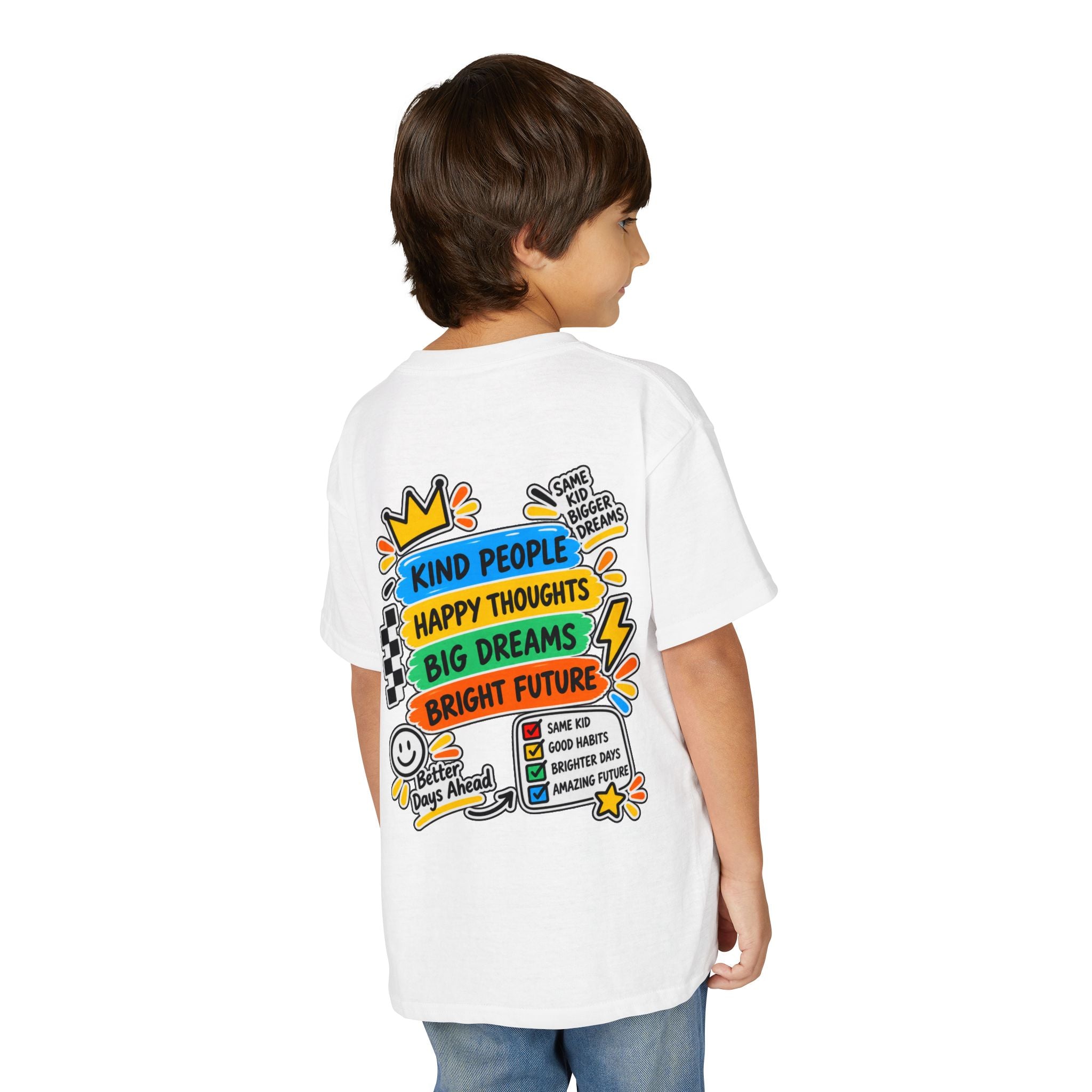 Youth T-Shirt — "Good Vibes Always" Colorful Positive Message Tee