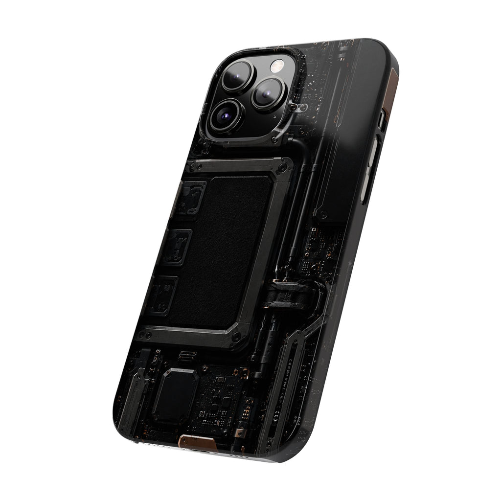 Slim Phone Case — Black Circuit Tech Design