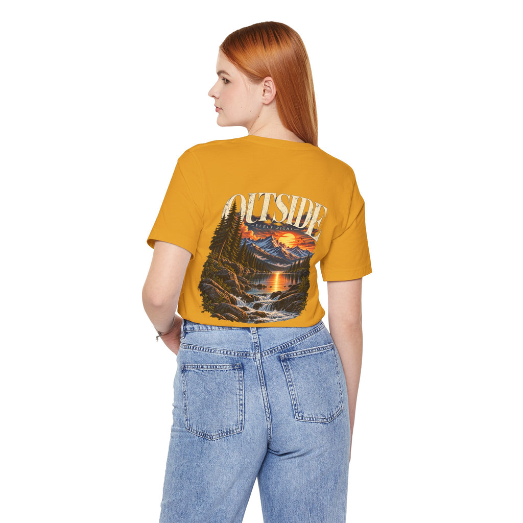 Outdoor Vibes Tee — Mountain Sunset Graphic T-Shirt