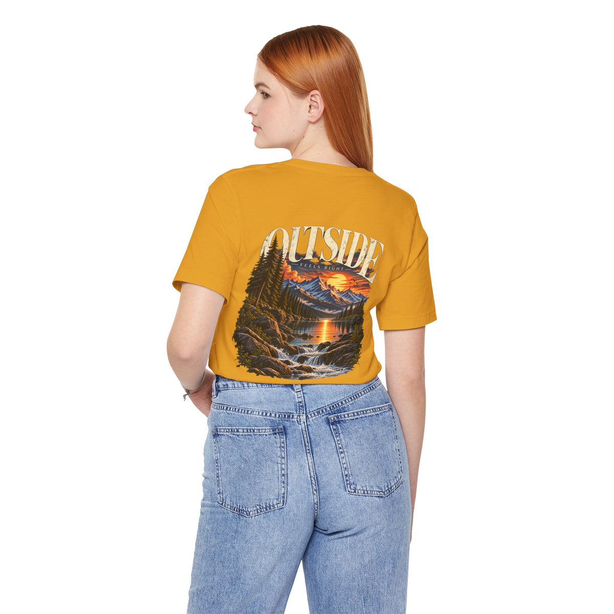 Outdoor Vibes Tee — Mountain Sunset Graphic T-Shirt