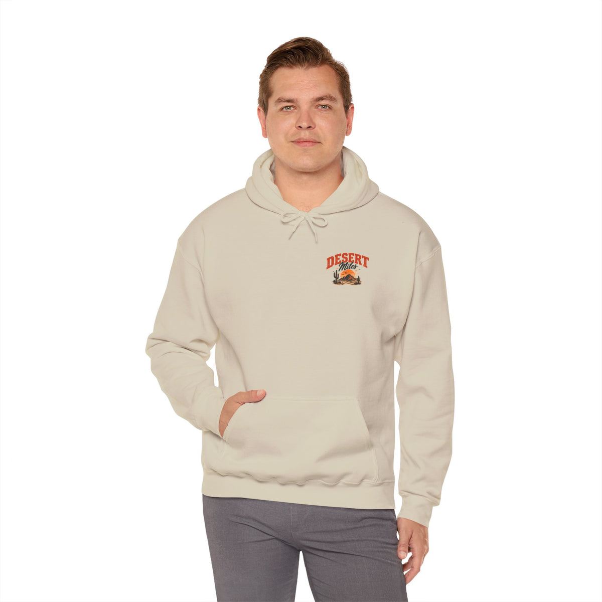 Desert Camp Graphic Hoodie – 'Desert' Sunset Cactus Pullover