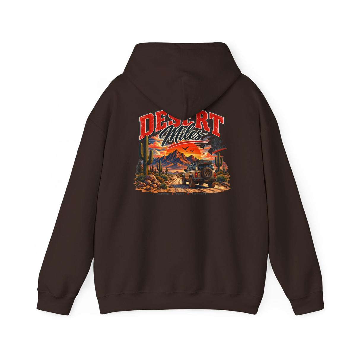 Desert Camp Graphic Hoodie – 'Desert' Sunset Cactus Pullover