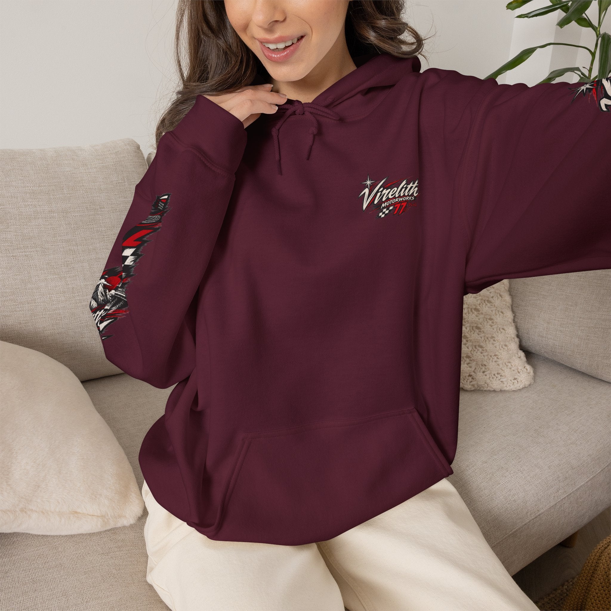 Virelith Motorsports Checkered Flag Hoodie | Racing Graphic Sweatshirt