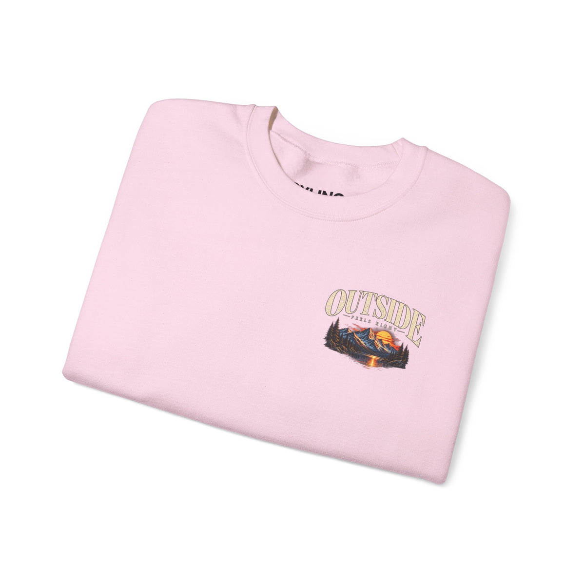 Outside Scenic Crewneck — Mountain Sunset Nature Graphic
