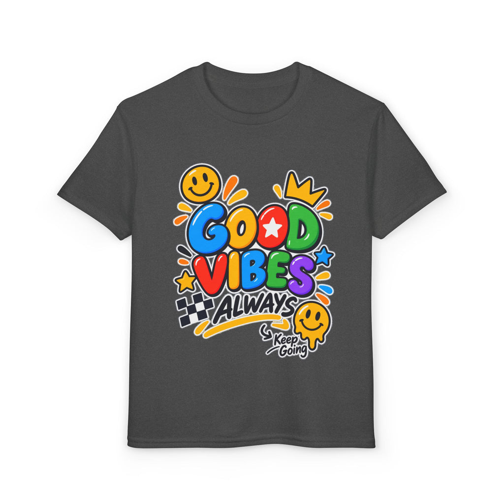 Youth T-Shirt — "Good Vibes Always" Colorful Positive Message Tee