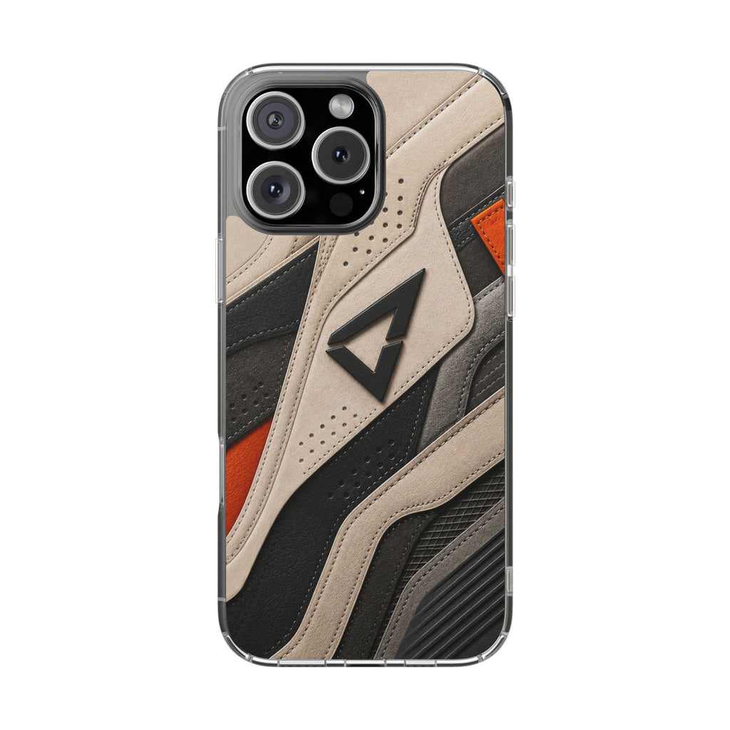 Clear Magnetic Impact Phone Case — Athletic Sneaker Texture Design