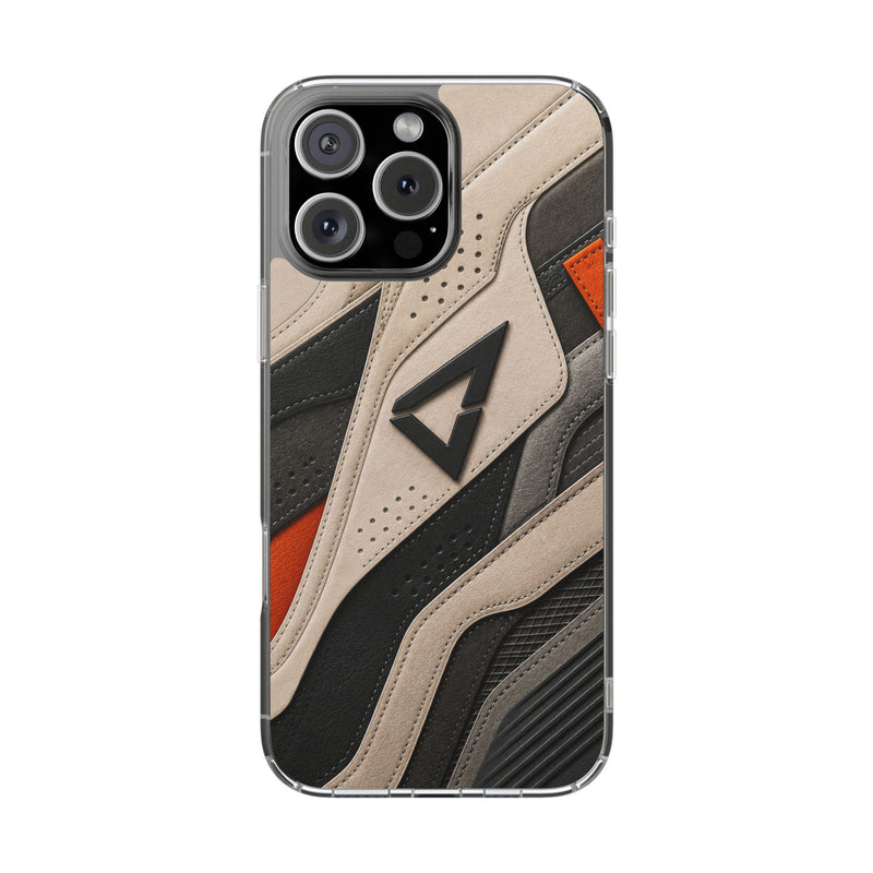 Clear Magnetic Impact Phone Case — Athletic Sneaker Texture Design