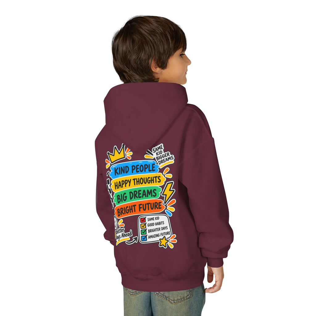 Youth Hoodie - "Good Vibes Always" Colorful Positive Graphic