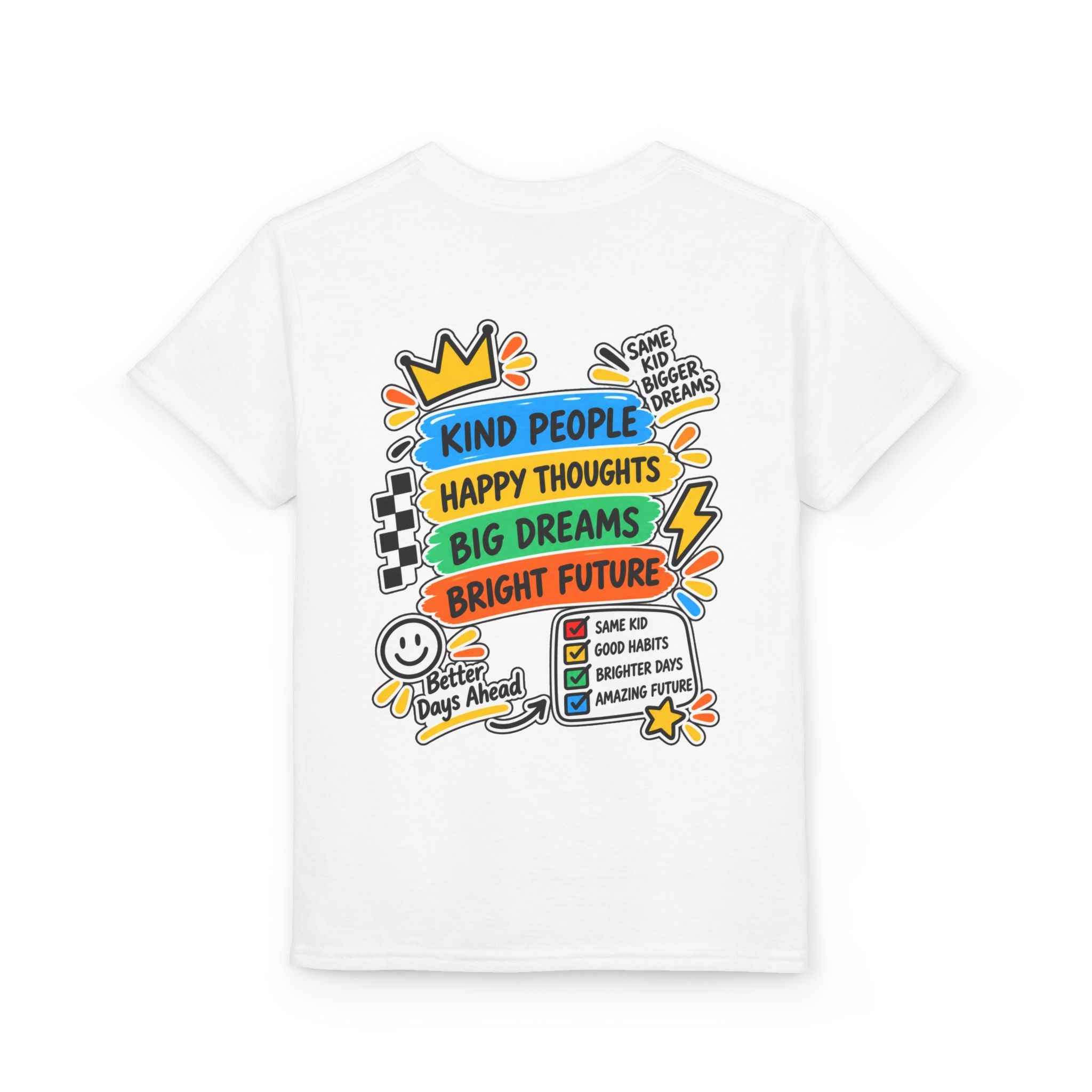 Youth T-Shirt — "Good Vibes Always" Colorful Positive Message Tee