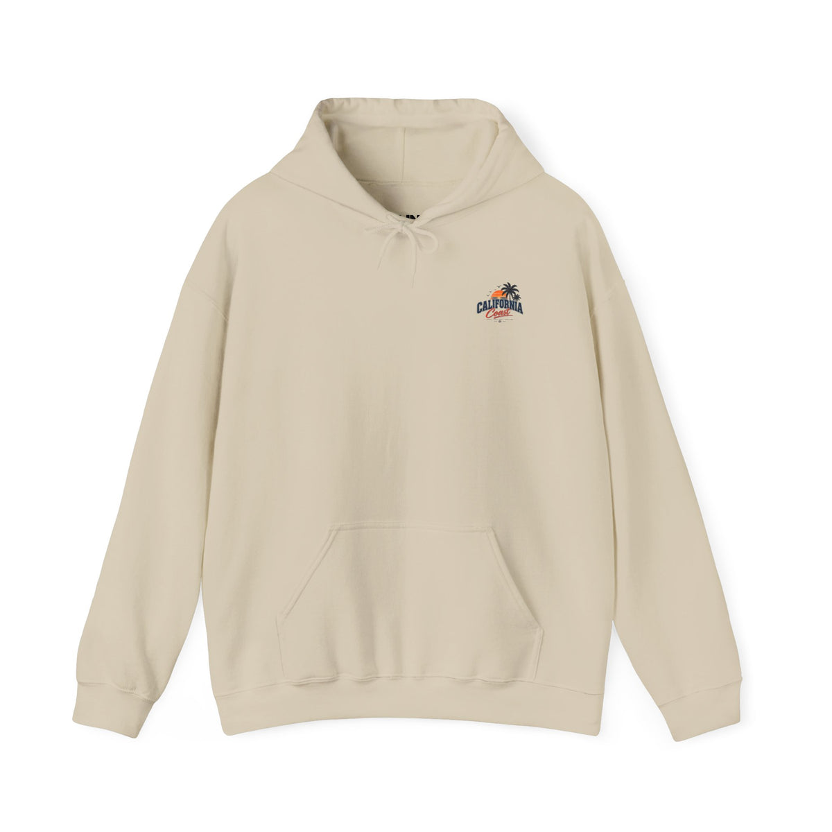 California Coast Hoodie — Vintage Car Sunset Palm Beach Graphic