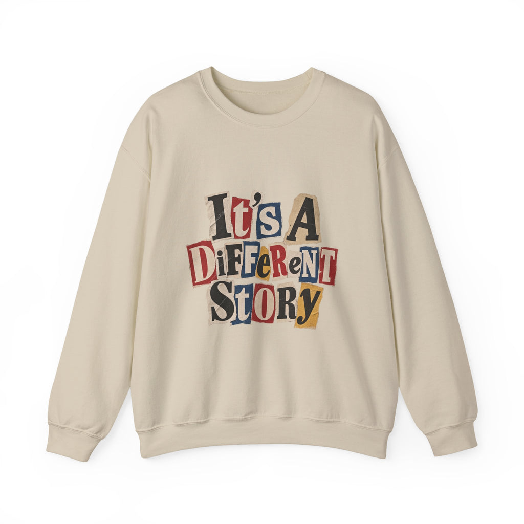 Crewneck Sweatshirt - "It's A Different Story" Retro Collage Graphic