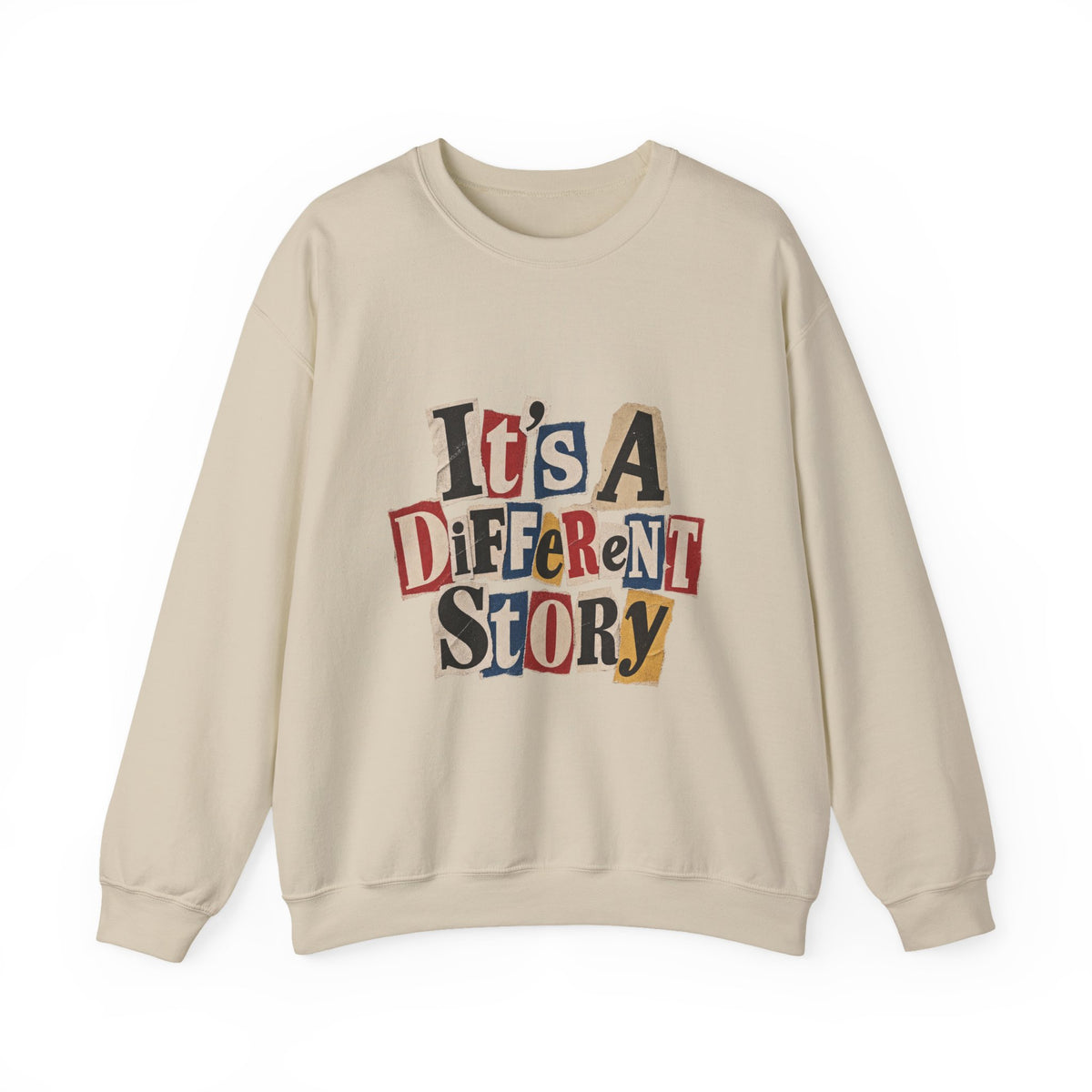 Crewneck Sweatshirt - "It's A Different Story" Retro Collage Graphic