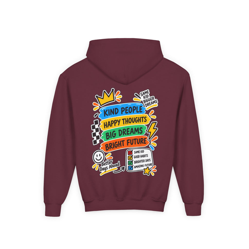 Youth Hoodie - "Good Vibes Always" Colorful Positive Graphic