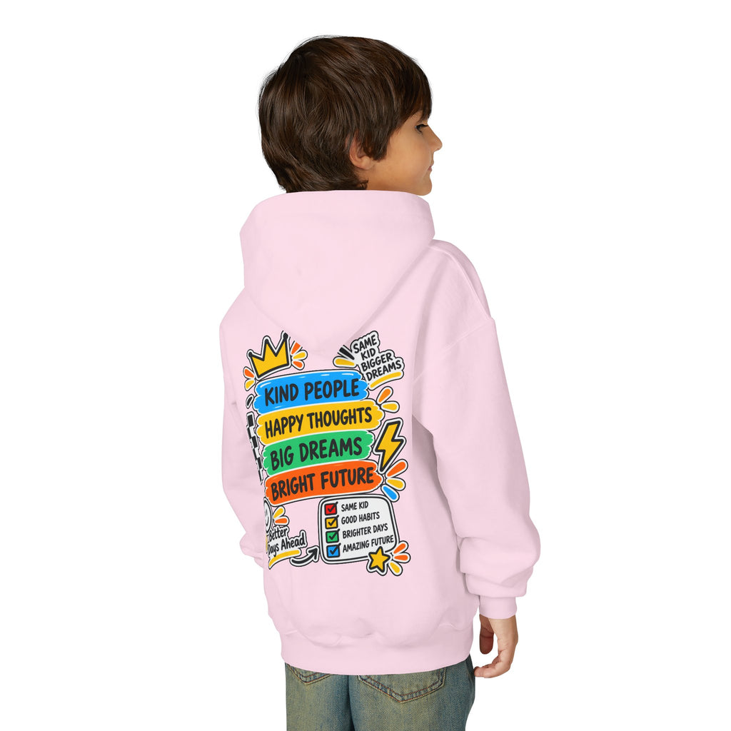 Youth Hoodie - "Good Vibes Always" Colorful Positive Graphic
