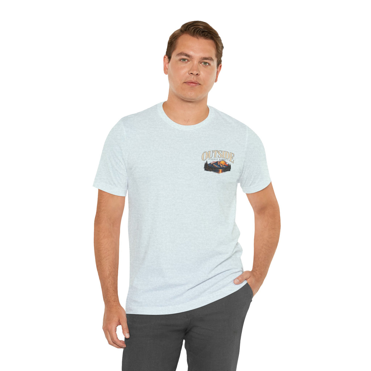 Outdoor Vibes Tee — Mountain Sunset Graphic T-Shirt