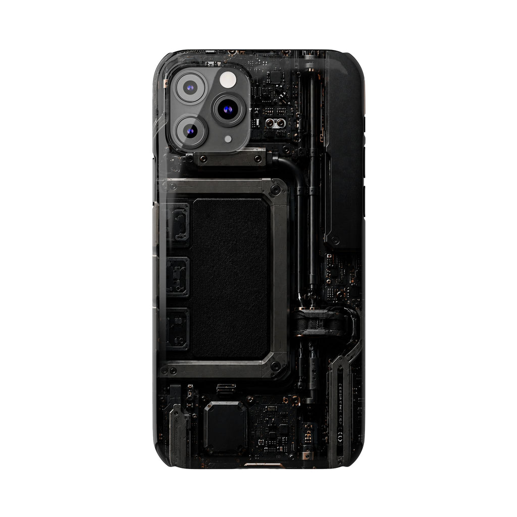 Slim Phone Case — Black Circuit Tech Design