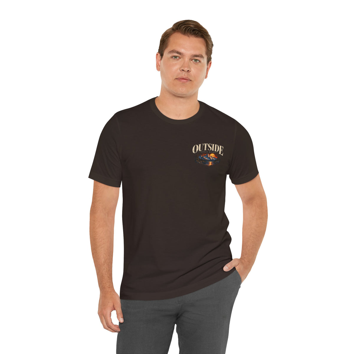 Outdoor Vibes Tee — Mountain Sunset Graphic T-Shirt