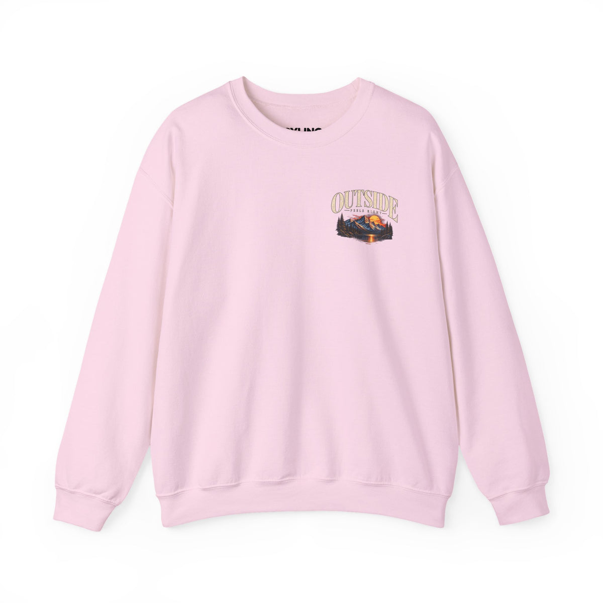 Outside Scenic Crewneck — Mountain Sunset Nature Graphic