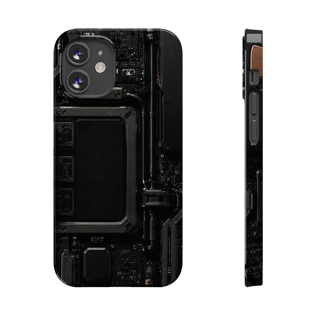 Slim Phone Case — Black Circuit Tech Design