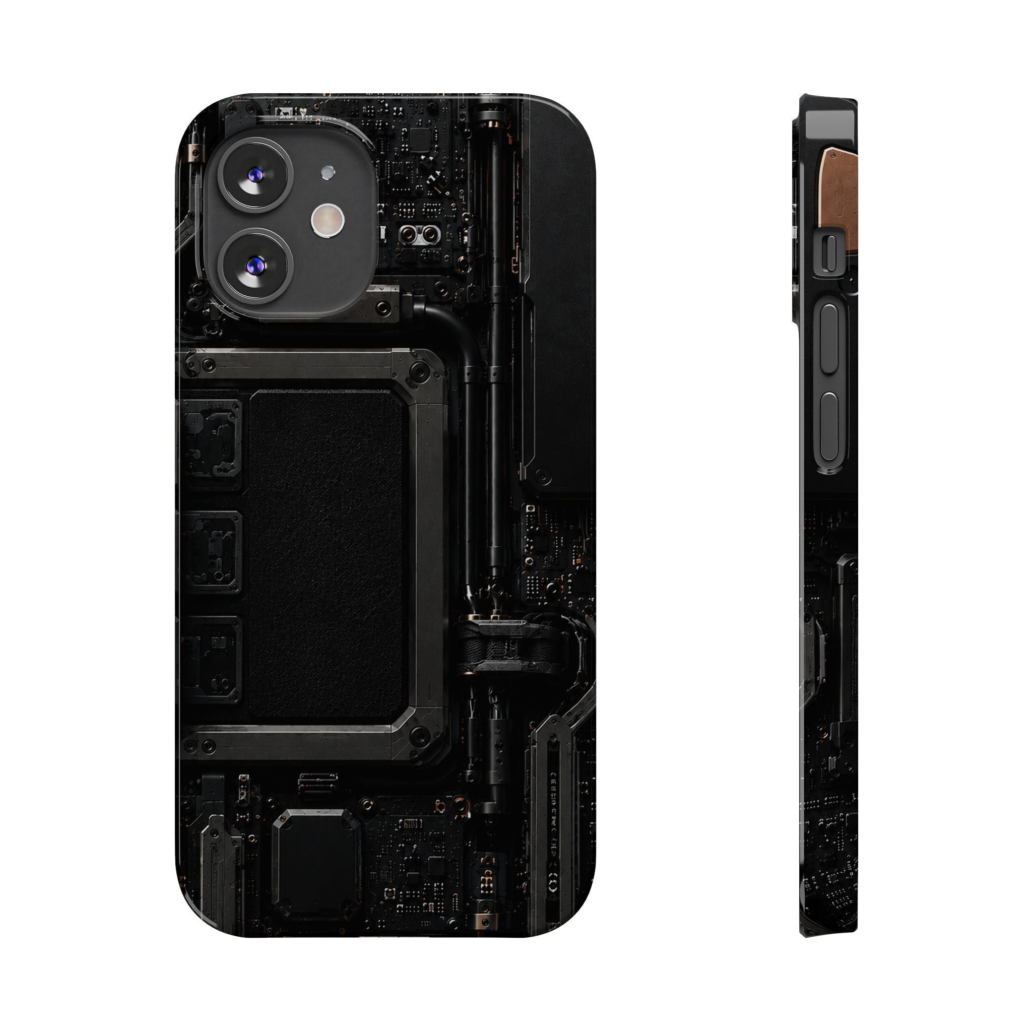 Slim Phone Case — Black Circuit Tech Design