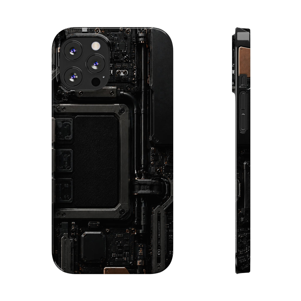 Slim Phone Case — Black Circuit Tech Design
