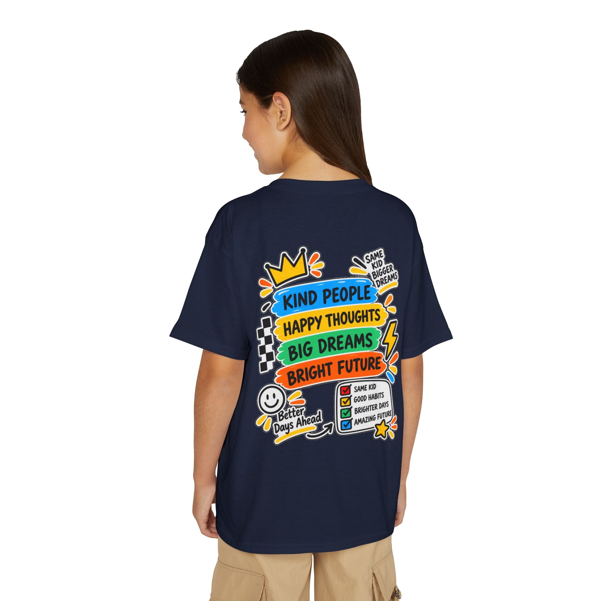 Youth T-Shirt — "Good Vibes Always" Colorful Positive Message Tee