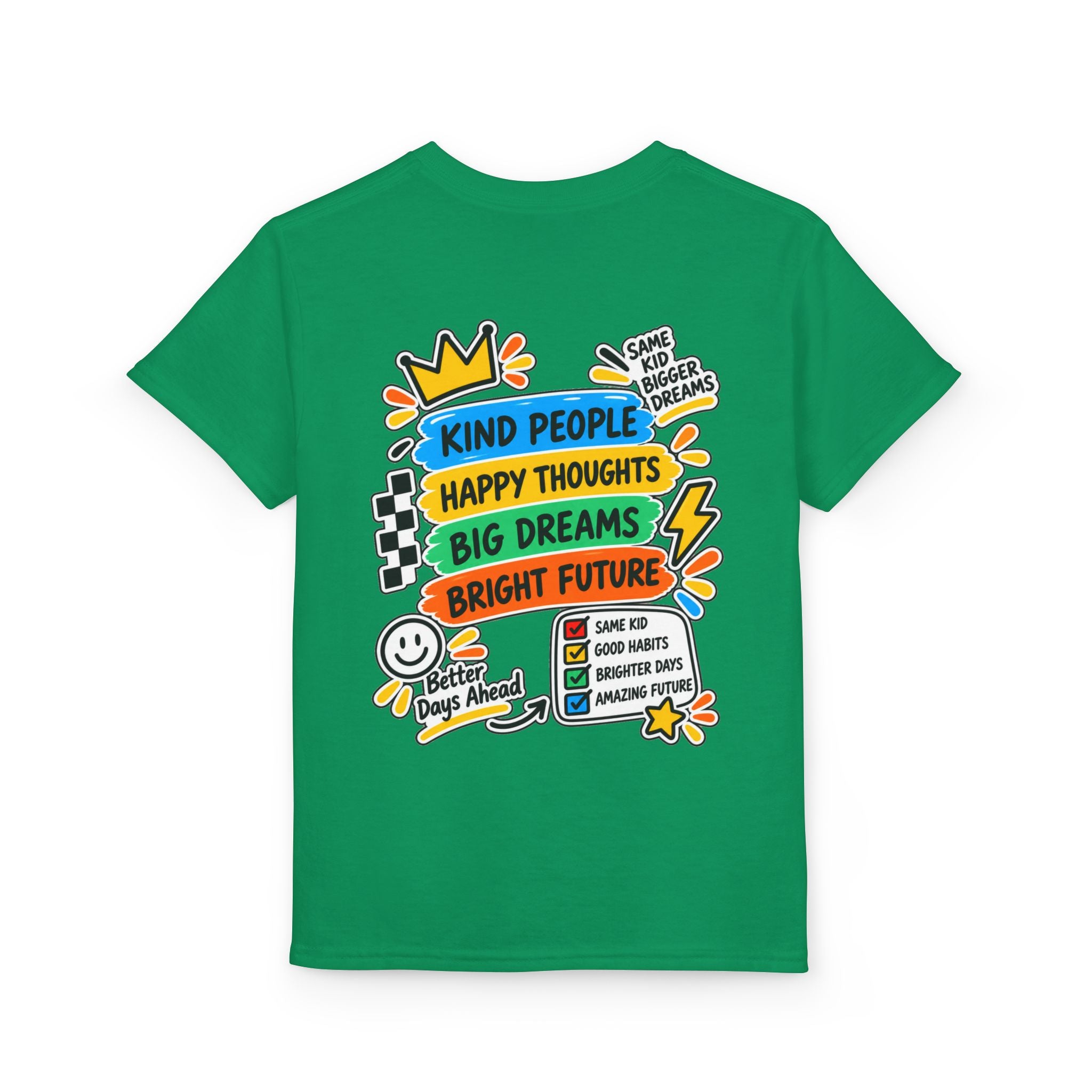 Youth T-Shirt — "Good Vibes Always" Colorful Positive Message Tee
