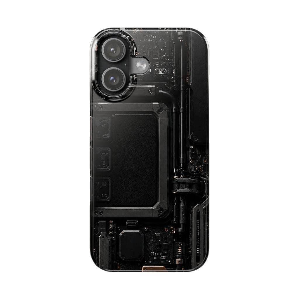 Slim Phone Case — Black Circuit Tech Design