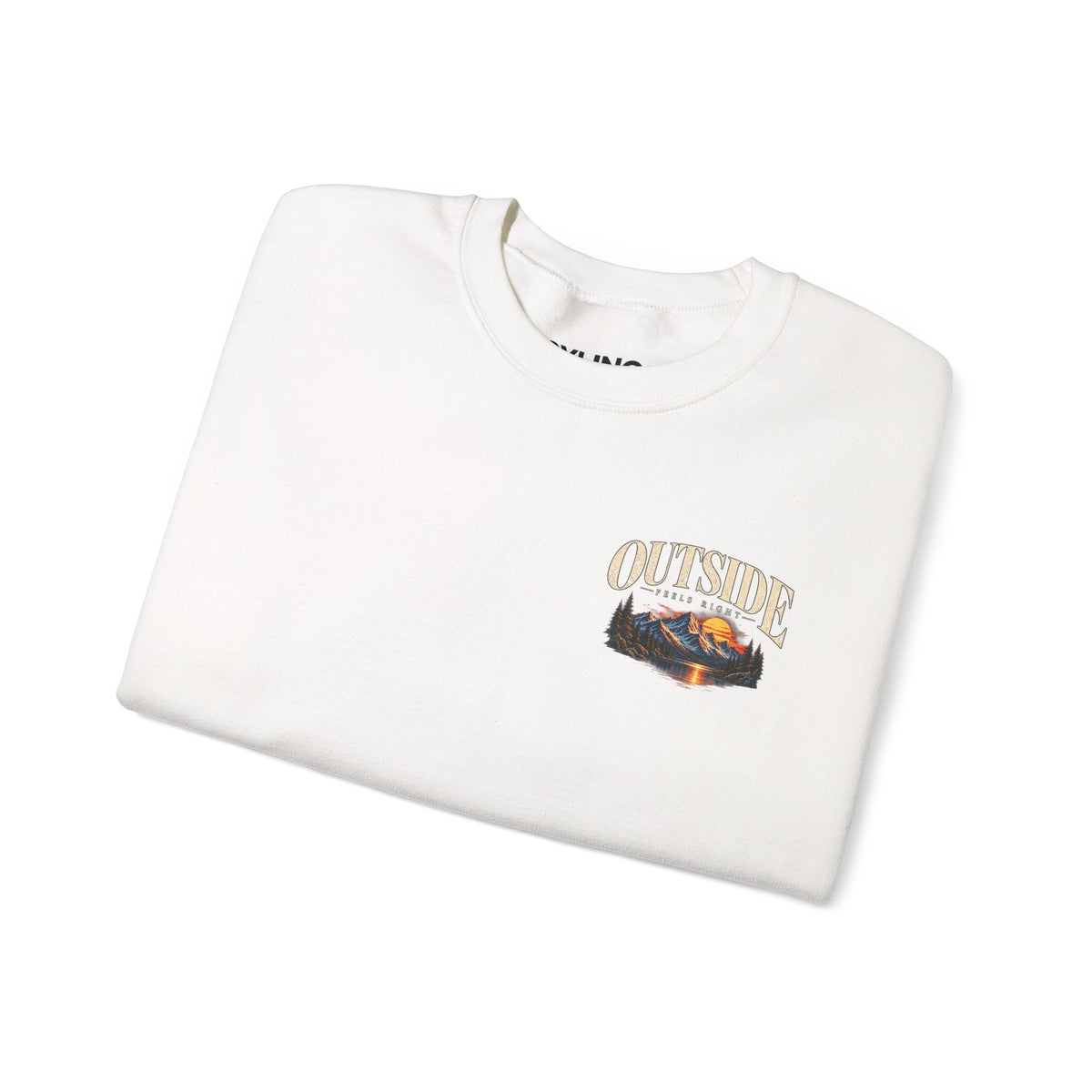Outside Scenic Crewneck — Mountain Sunset Nature Graphic