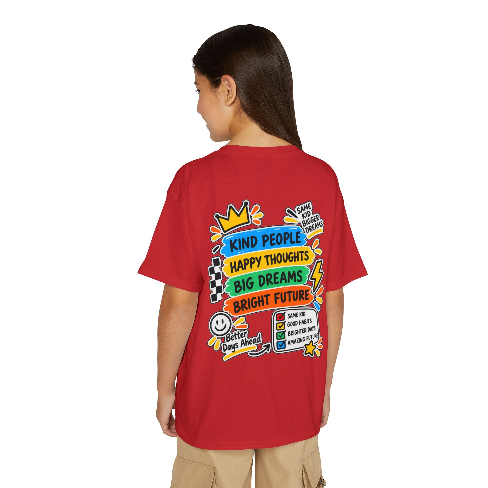 Youth T-Shirt — "Good Vibes Always" Colorful Positive Message Tee