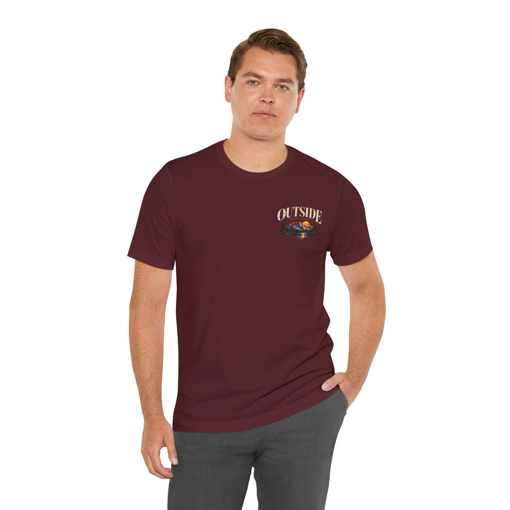 Outdoor Vibes Tee — Mountain Sunset Graphic T-Shirt